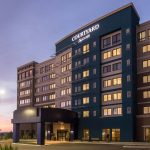 Exterior of Courtyard by Marriot hotel in Calgary