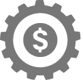 -41 Icon of a gear with a dollar symbol inside it